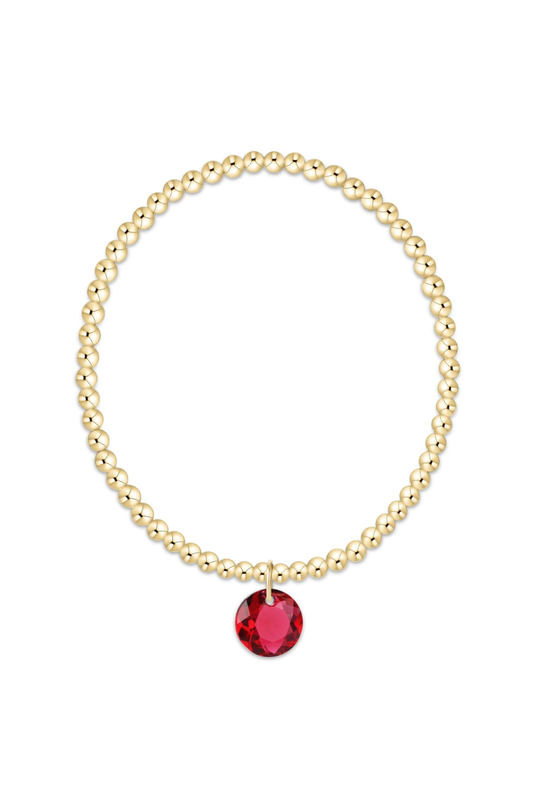 classic gold 3mm bracelet - reflection charm - 07