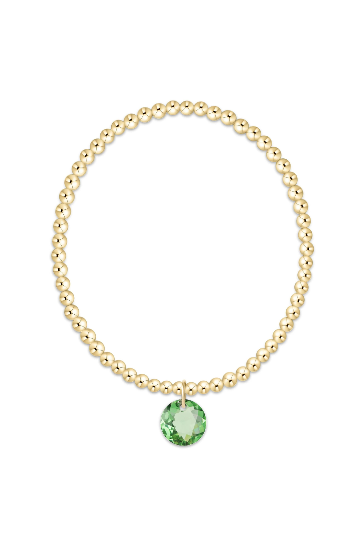 classic gold 3mm bracelet - reflection charm - 08