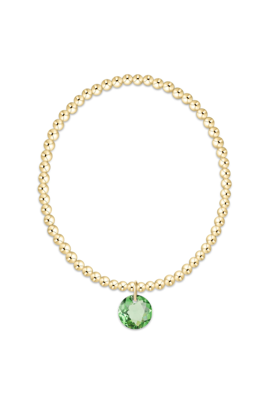 classic gold 3mm bracelet - reflection charm - 08
