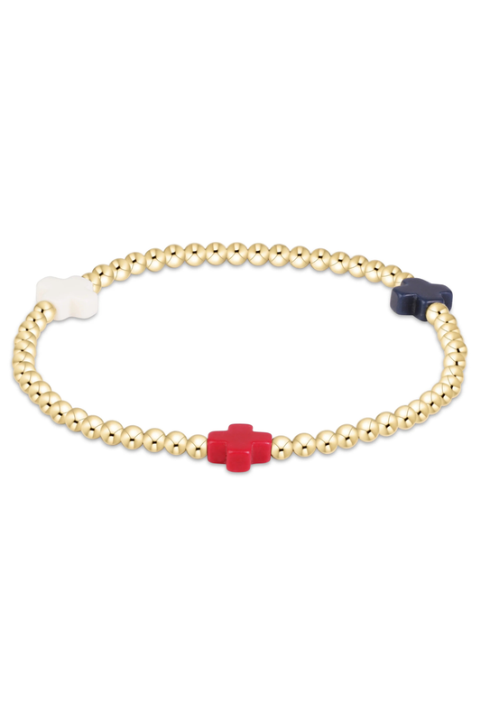 Extends Signature Cross 3mm Gold Bracelet - Firecracker