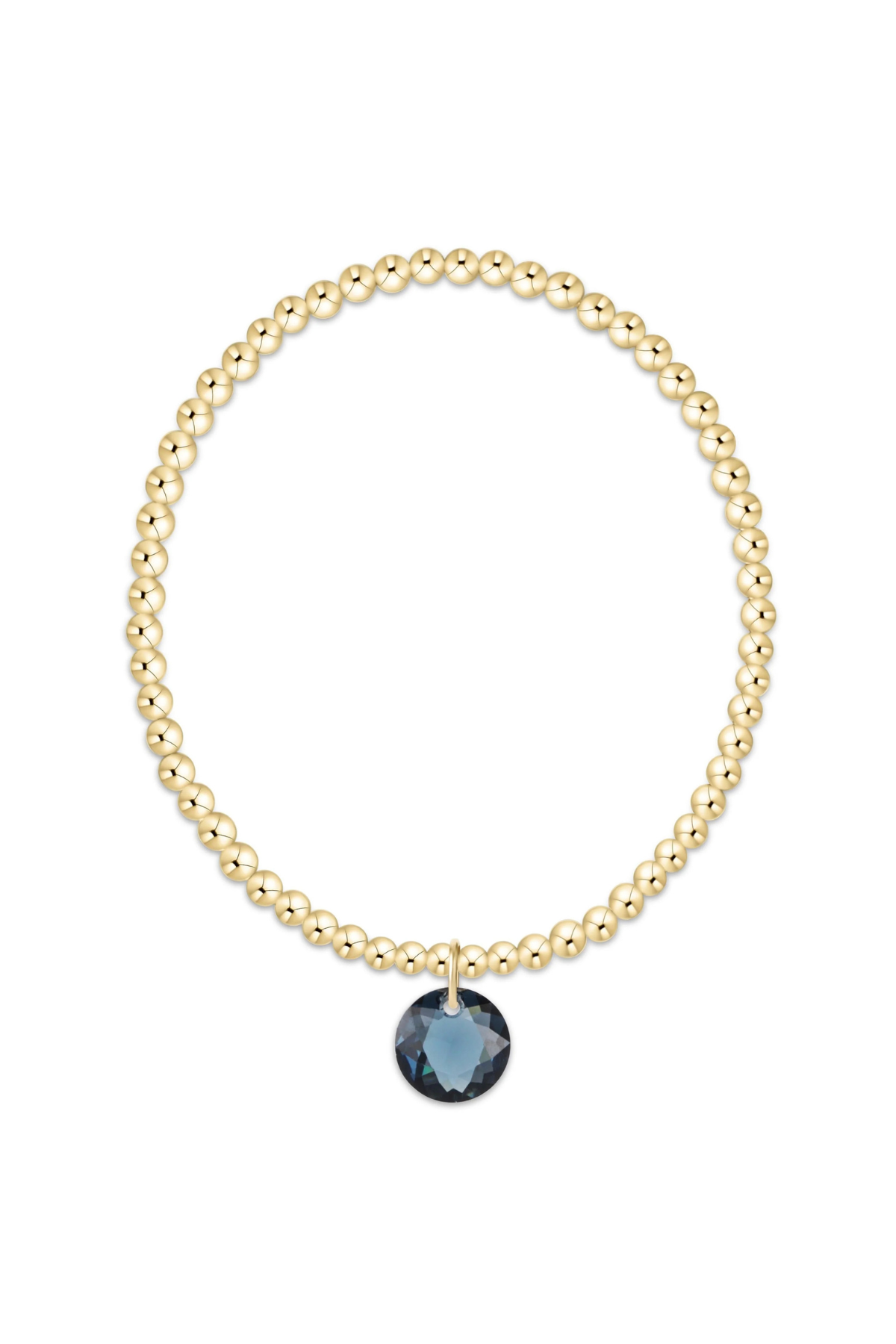 classic gold 3mm bracelet - reflection charm - 09