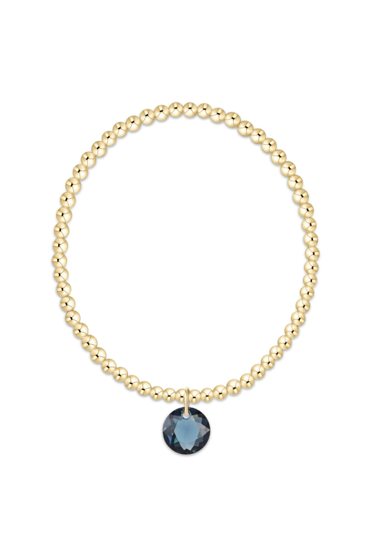 classic gold 3mm bracelet - reflection charm - 09