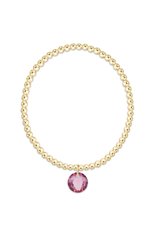 classic gold 3mm bracelet - reflection charm - 10