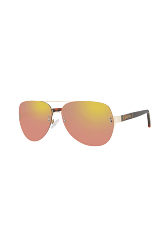 Lilly Pulitzer Khloe Sunglasses - Shiny Gold/Red Mirror