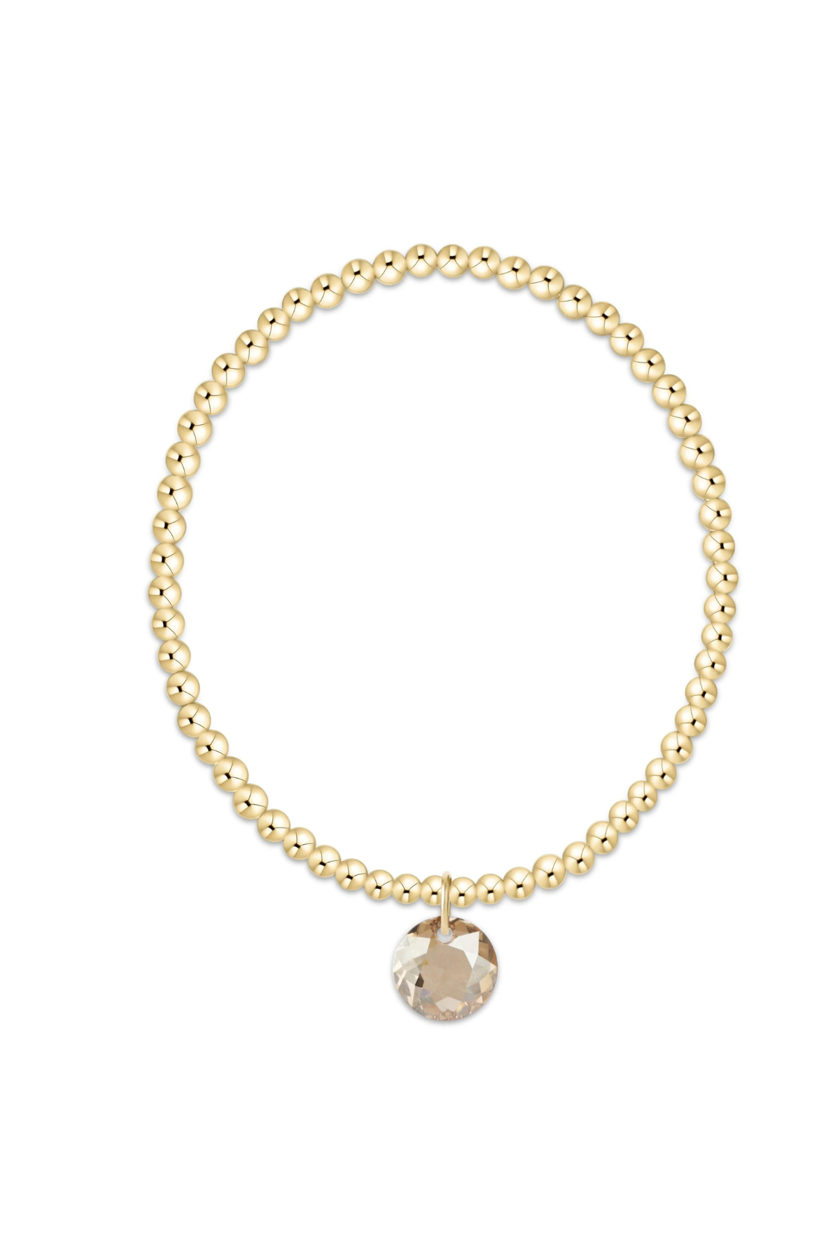 classic gold 3mm bracelet - reflection charm - 11