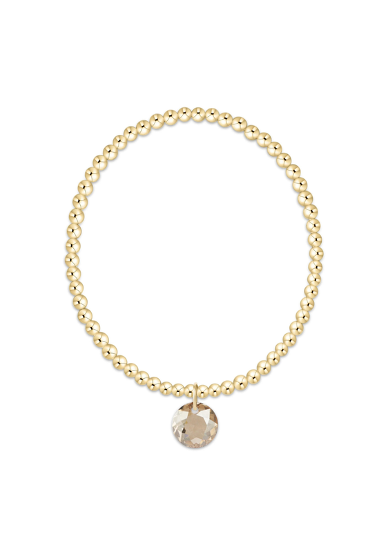 classic gold 3mm bracelet - reflection charm - 11