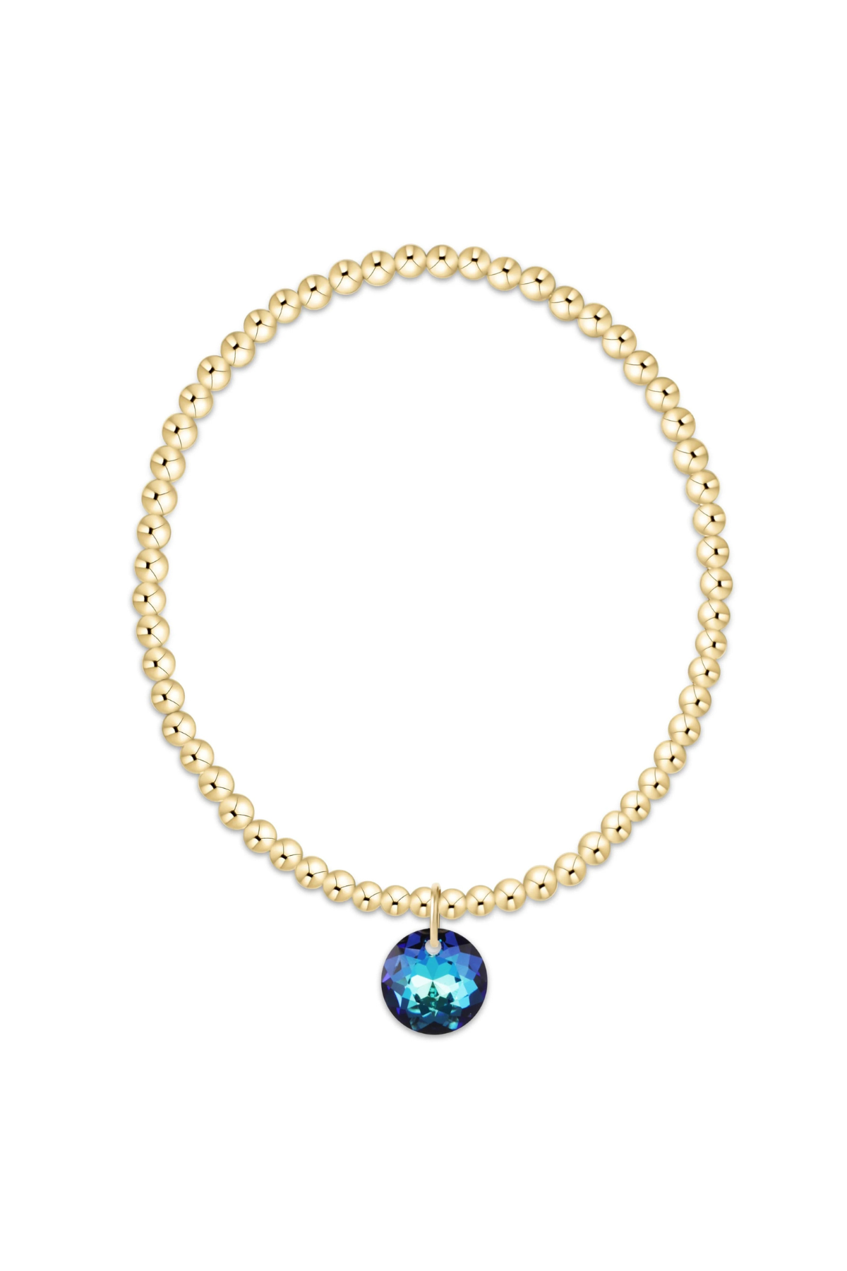 classic gold 3mm bracelet - reflection charm - 12