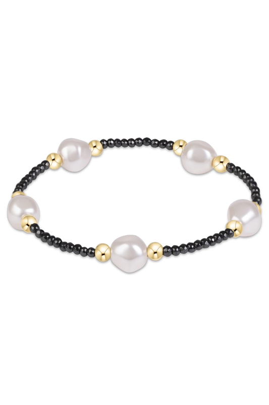 purpose admire pearl 8mm faceted hematite bracelet