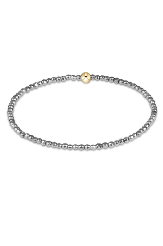 classic silver faceted hematite 2mm bracelet