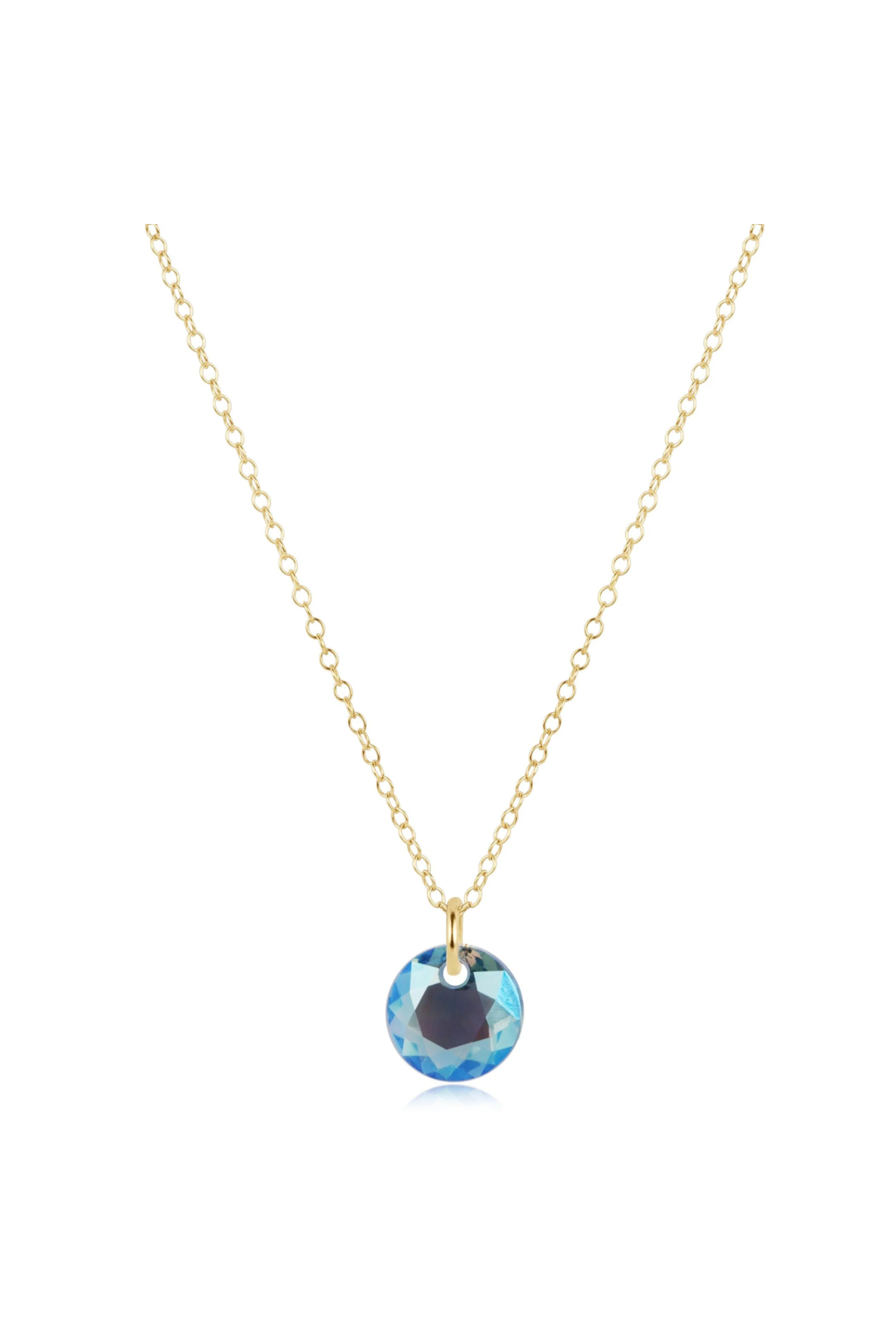 16" necklace gold - reflection small charm - 03