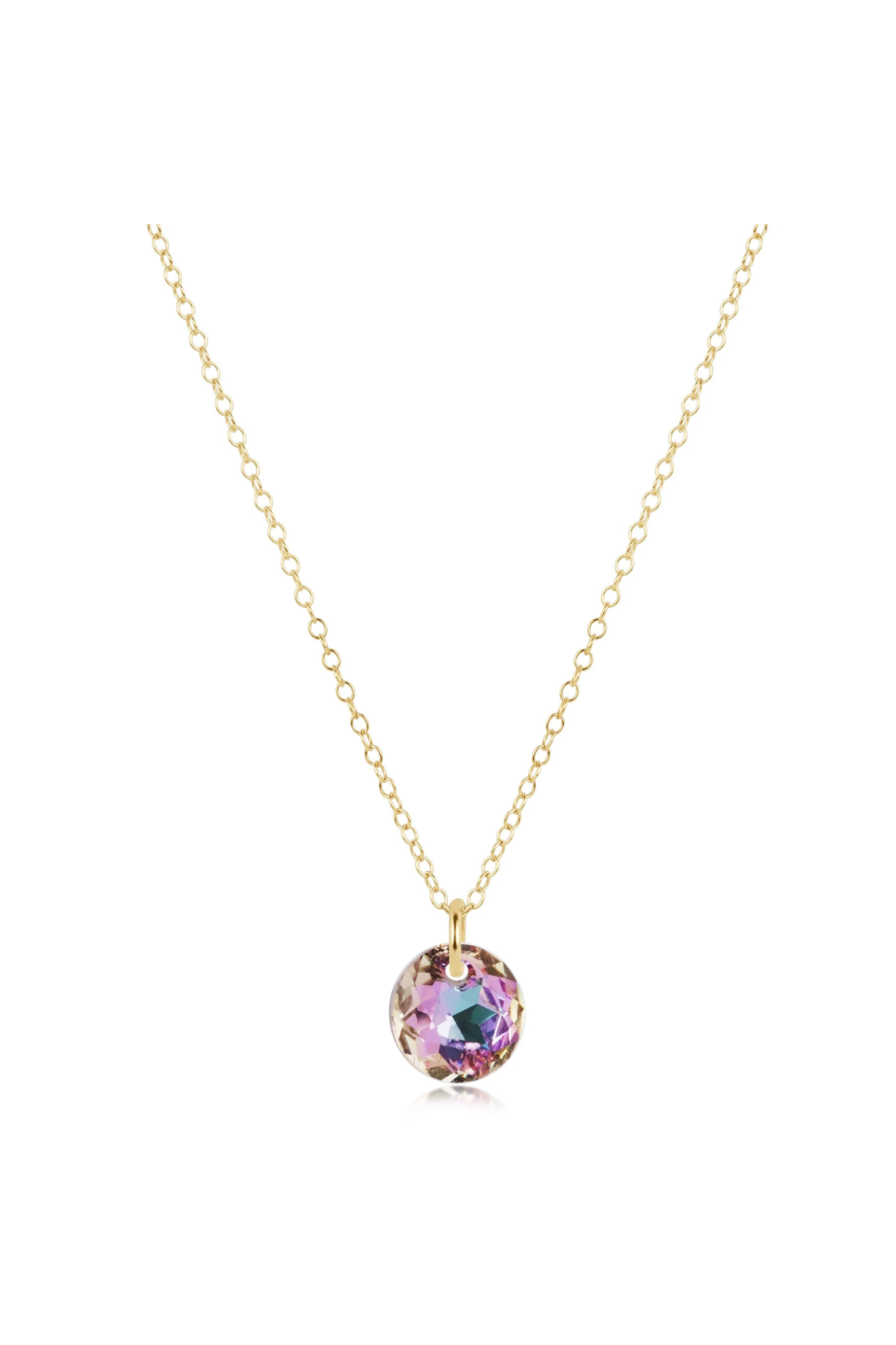 16" necklace gold - reflection small charm - 06