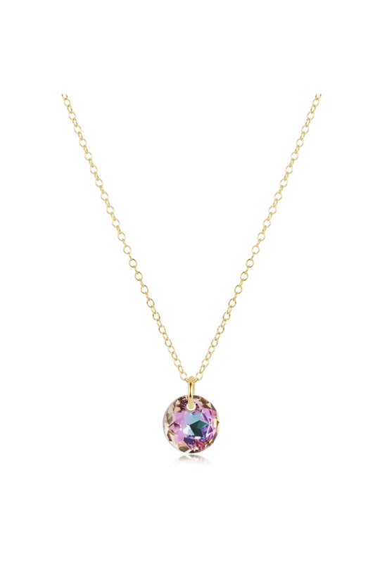 16" necklace gold - reflection small charm - 06
