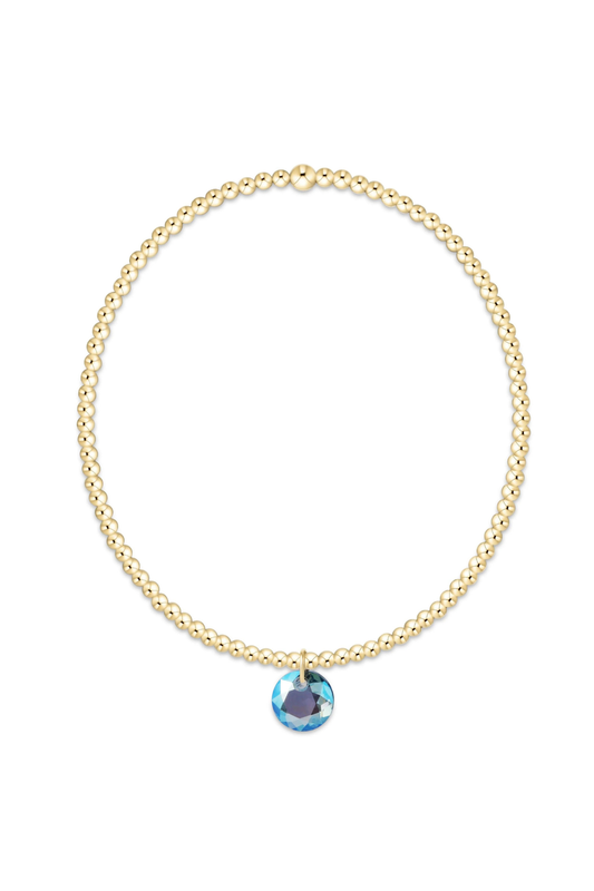 classic gold 2mm bracelet - reflection small charm - 03