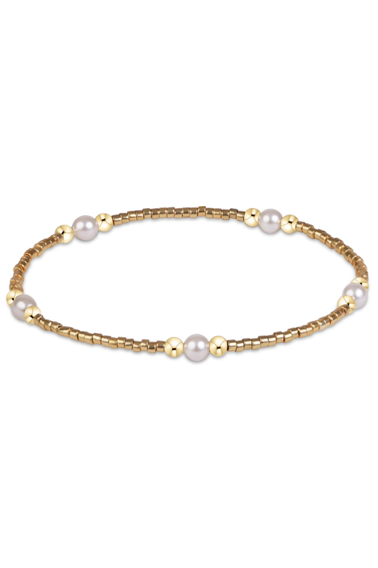 gameday hope purpose pearl bracelet - gold luster