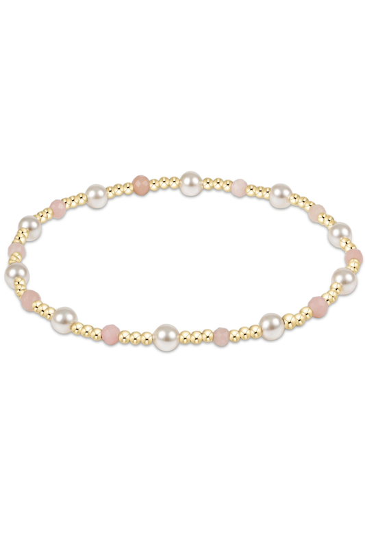 pearl sincerity 4mm gem bracelet - pink opal