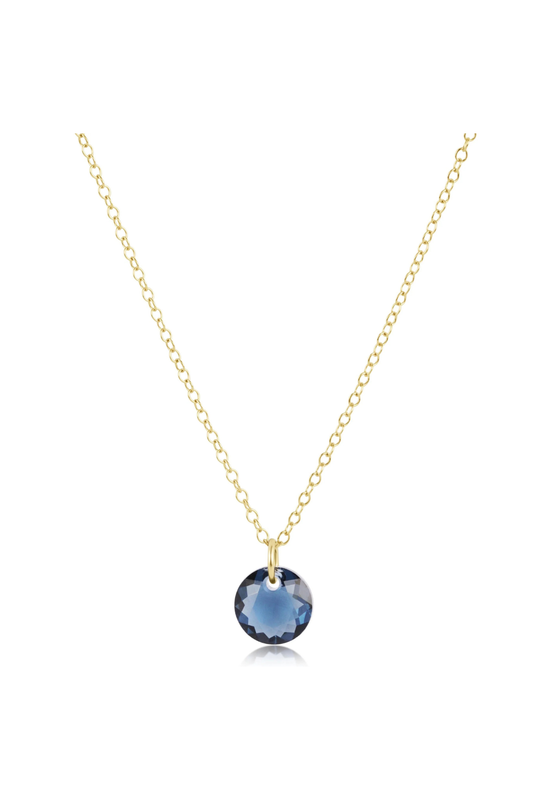 16" necklace gold - reflection small charm - 09