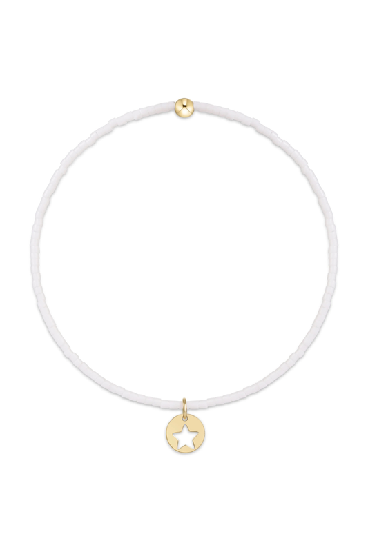 Hope Classic Bracelet - White - Star Small Gold Disc