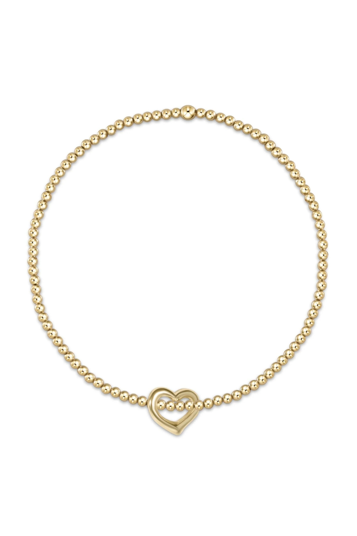 classic gold 2mm bracelet - love small gold charm