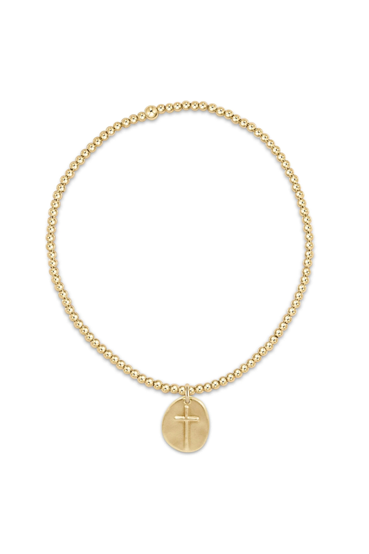 classic gold 2mm bracelet - inspire small gold disc