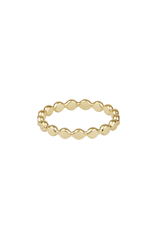 classic gold 2.5mm beaded disc ring