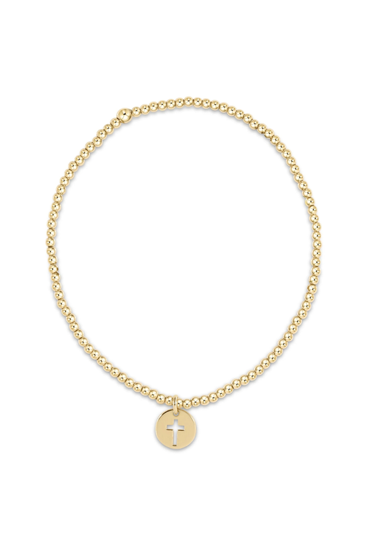 classic gold 2mm bracelet - blessing small gold disc