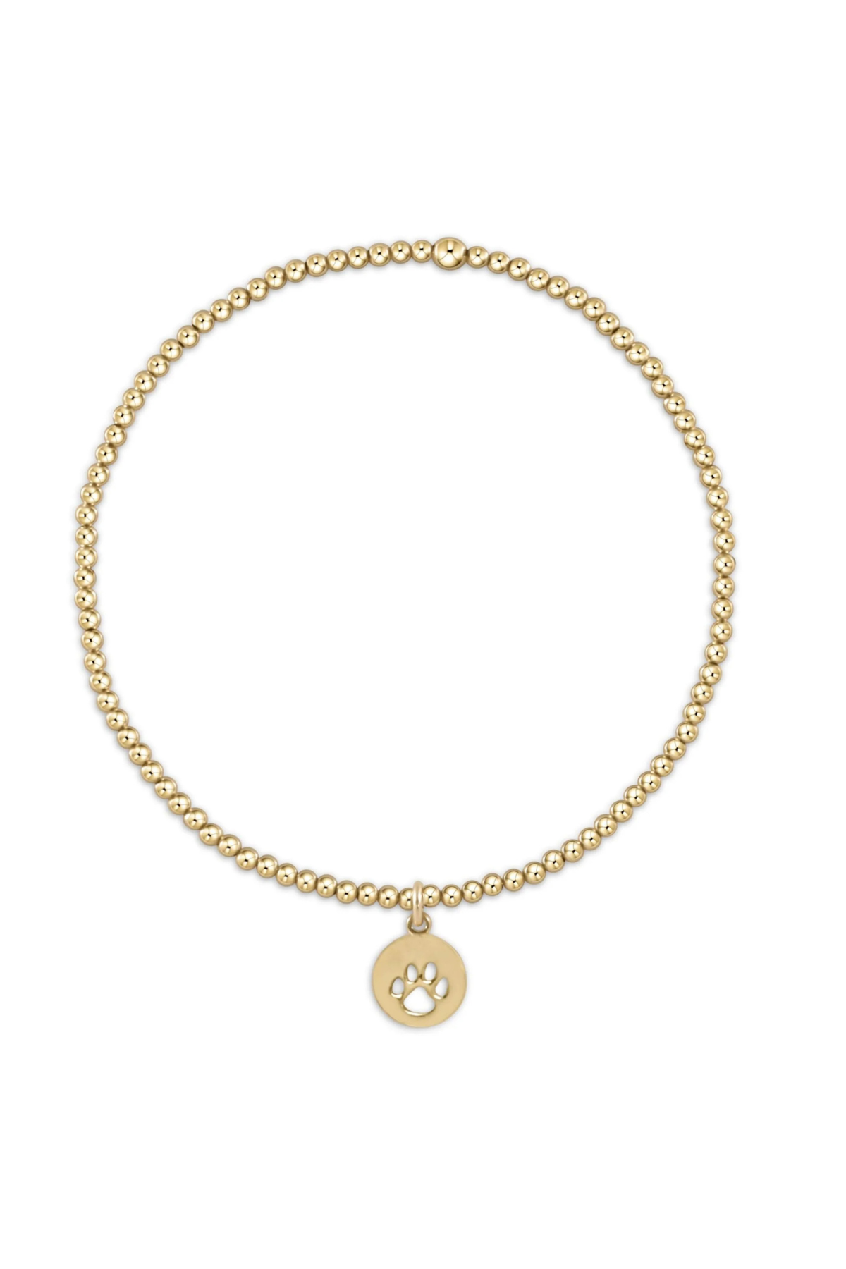 classic gold 2mm bracelet - paw print small gold disc
