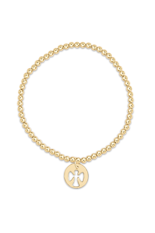 classic gold 3mm bracelet - guardian angel gold disc