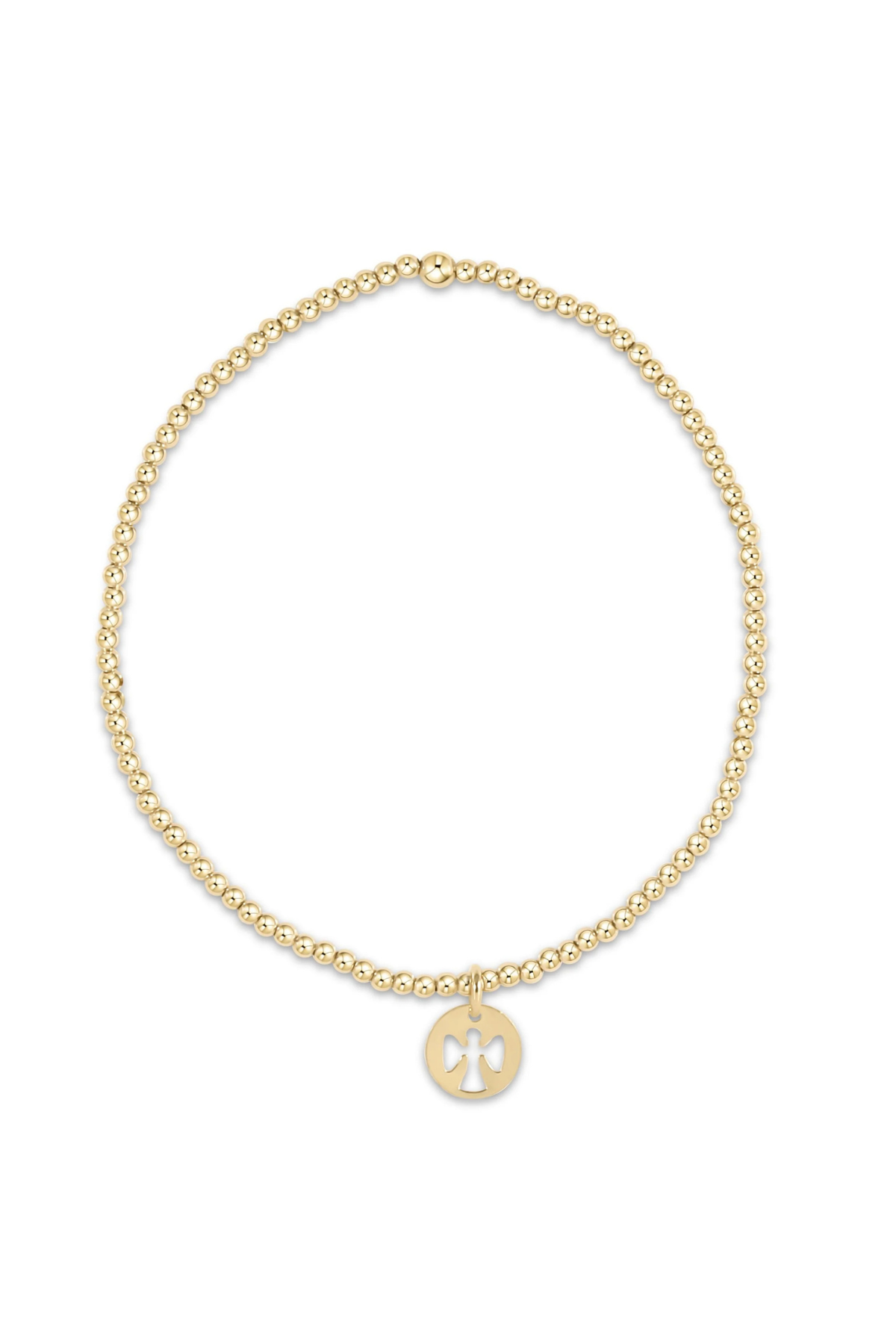 classic gold 2mm bracelet - guardian angel small gold disc