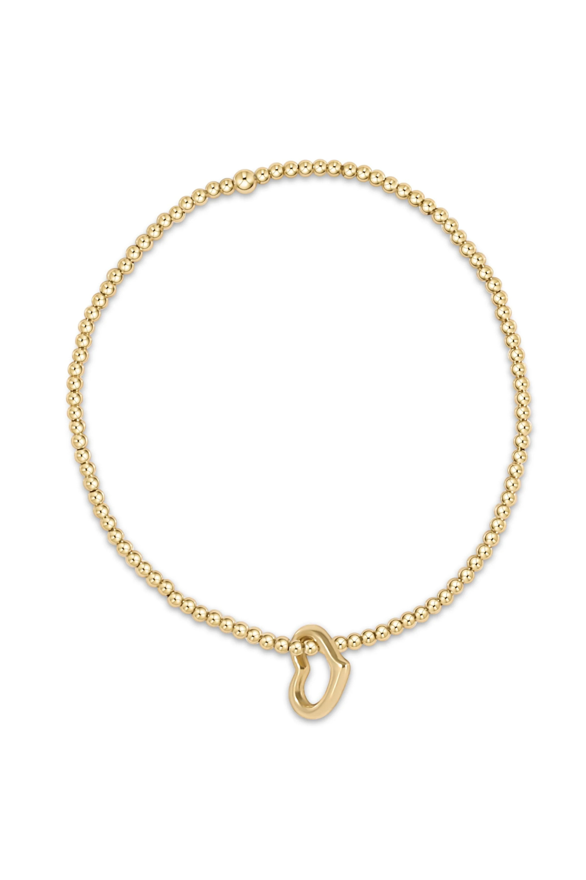 classic gold 2.5mm bracelet - love gold charm