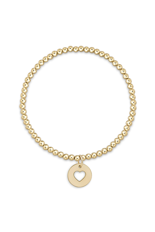 classic gold 3mm bracelet - love gold disc