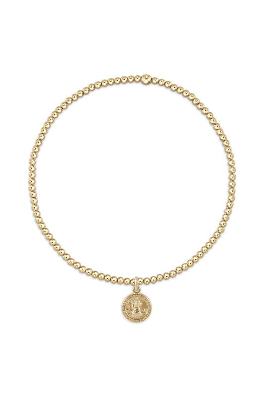 classic gold 2mm bracelet - protection small gold disc