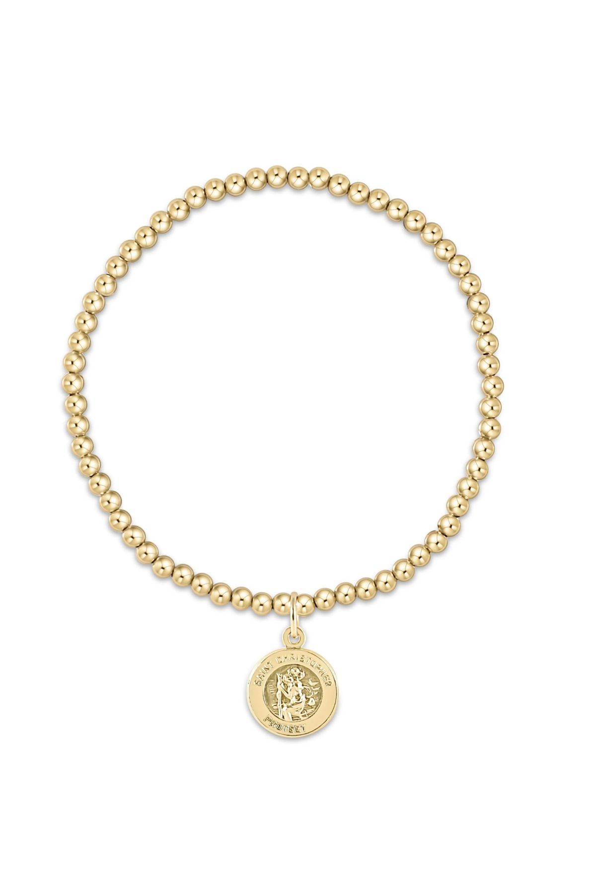 classic gold 3mm bracelet - protection gold disc