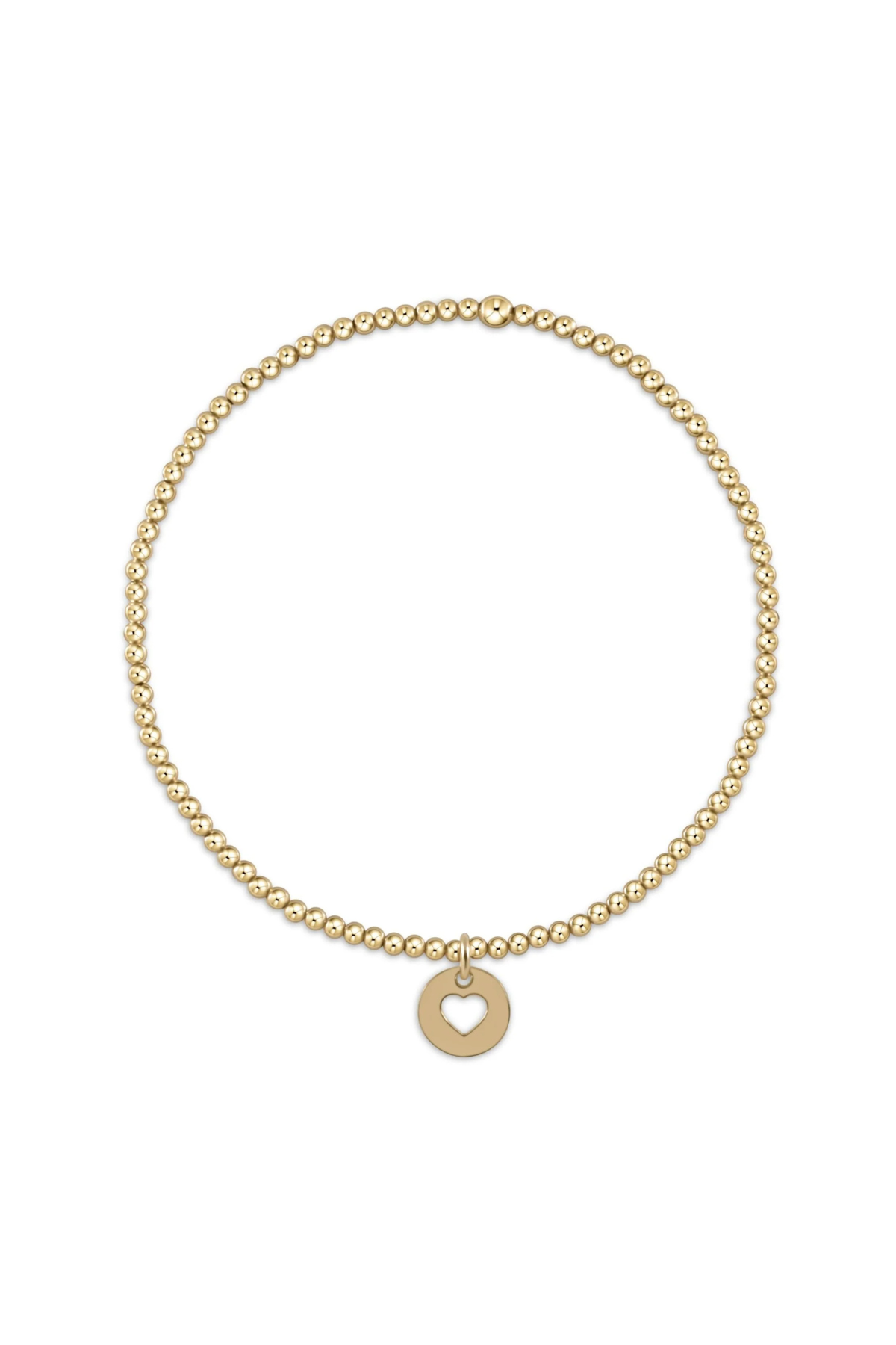 classic gold 2mm bracelet - love small gold disc