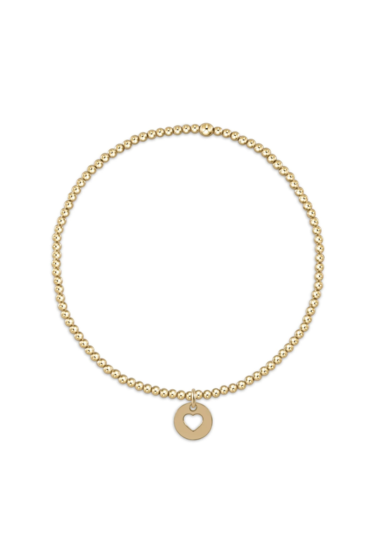 classic gold 2mm bracelet - love small gold disc