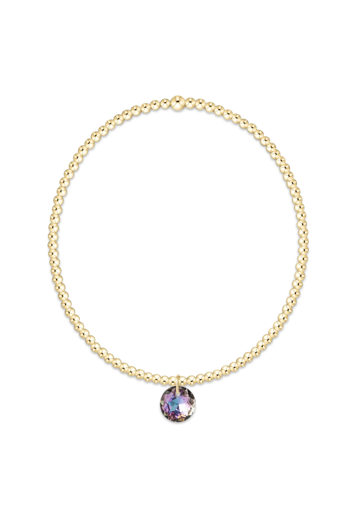 classic gold 2mm bracelet - reflection small charm - 06