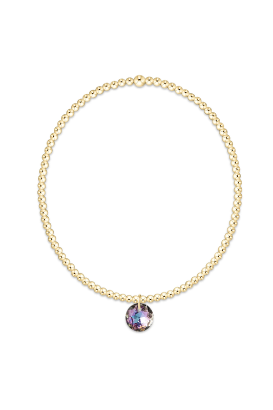classic gold 2mm bracelet - reflection small charm - 06