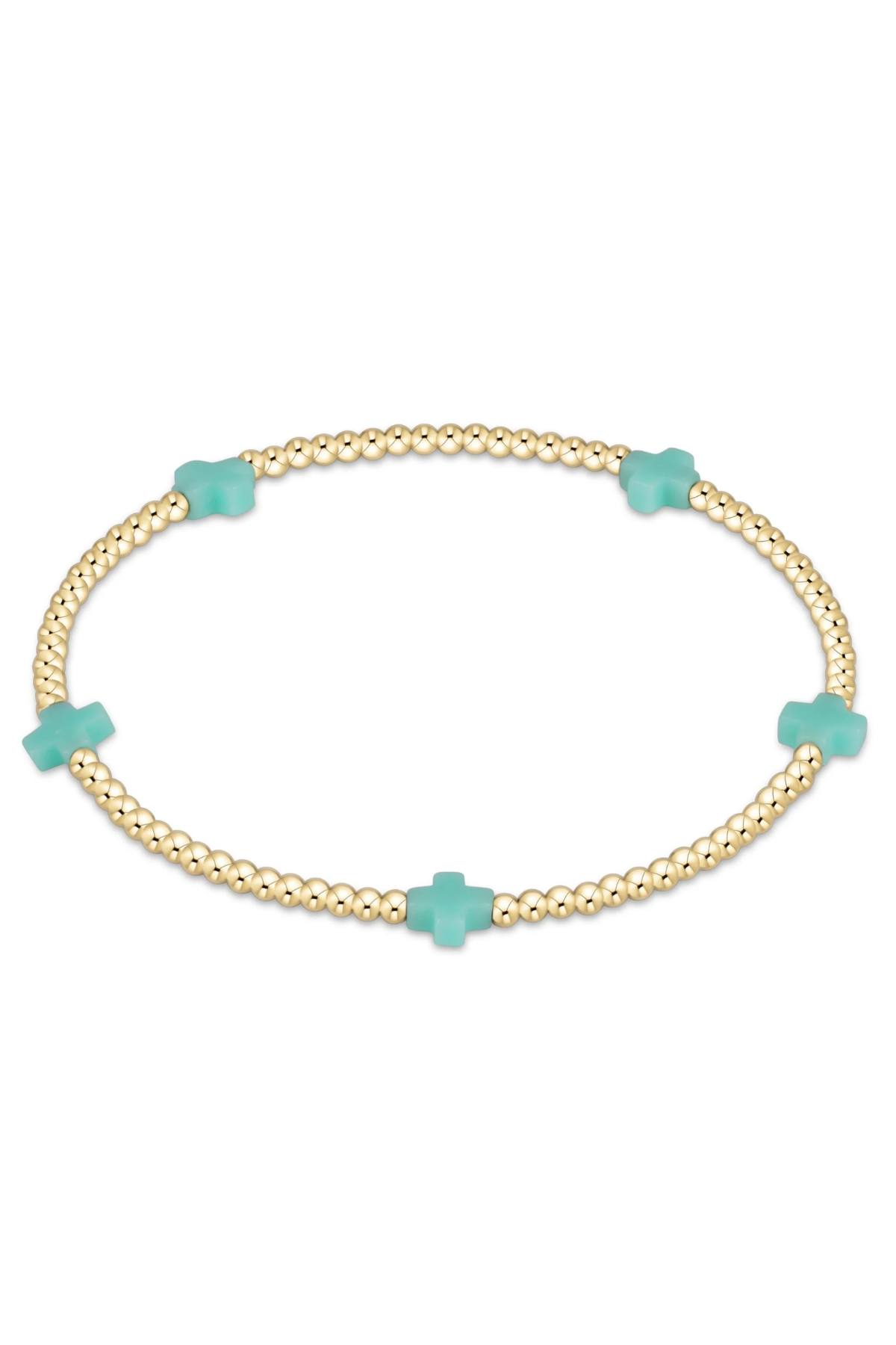 signature cross small 2mm gold bracelet - mint
