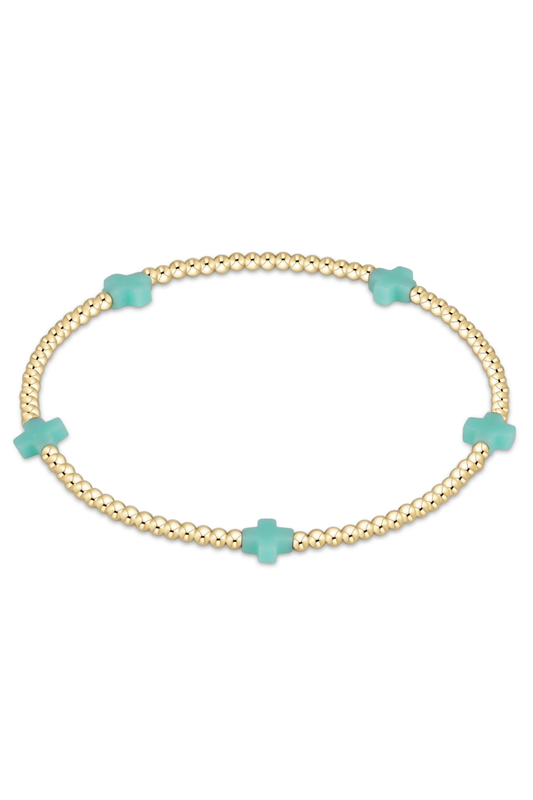 signature cross small 2mm gold bracelet - mint