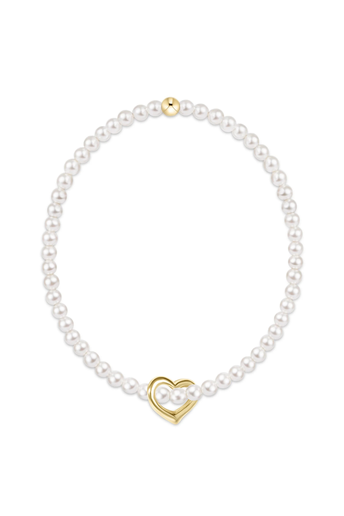 classic pearl 3mm bracelet - love gold charm