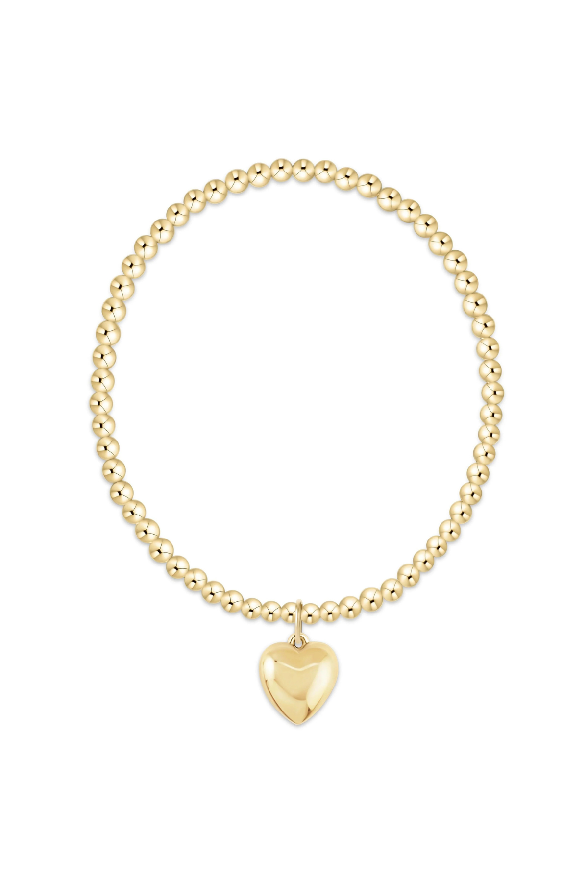 classic gold 3mm bracelet - love plush gold charm