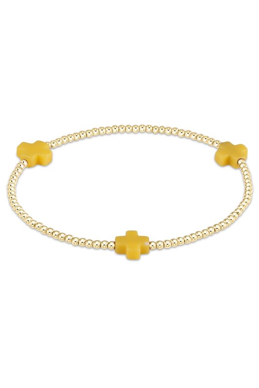 signature cross 2mm gold bracelet - canary