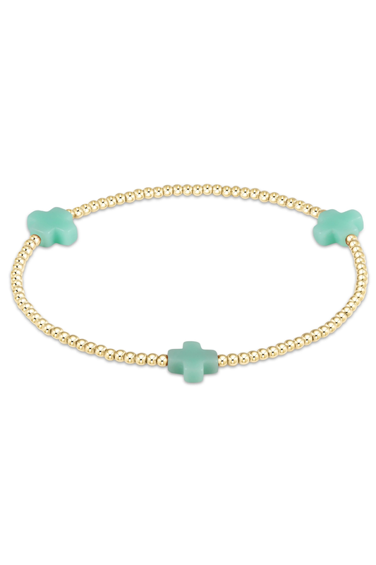 signature cross 2mm gold bracelet - mint