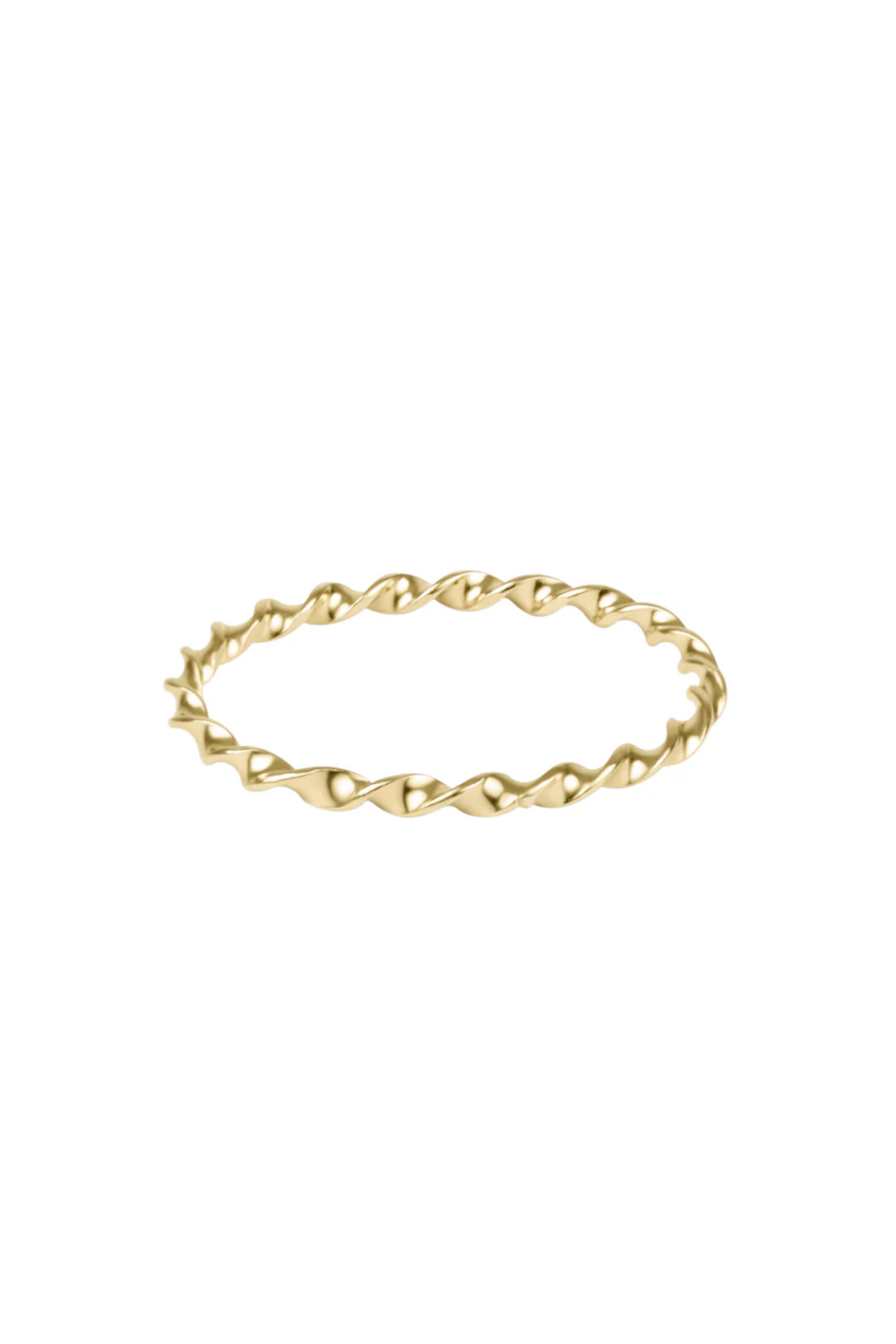 classic gold twisted thin band ring