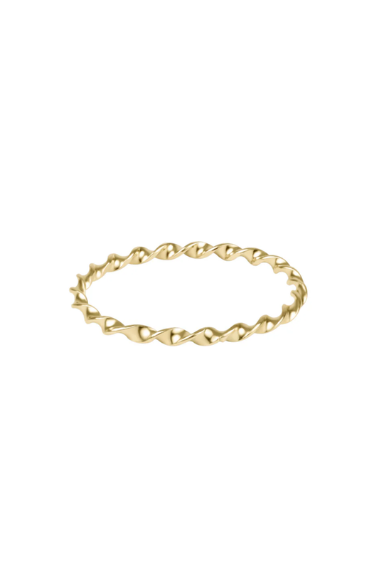 classic gold twisted thin band ring