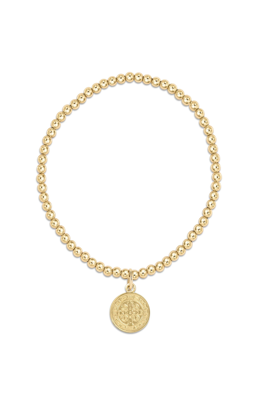 classic gold 3mm bracelet - blessing gold disc