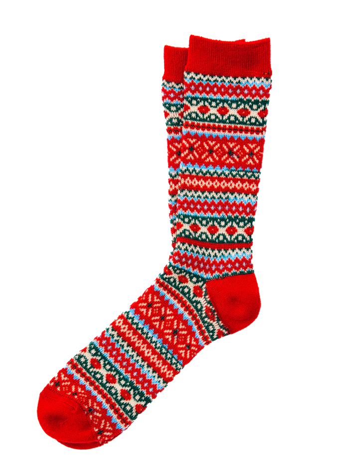 Winter Berry Fair Isle Socks