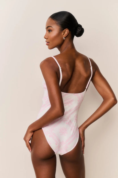 Zyra One-Piece Toile Print Swimsuit - Ivory Heirloom