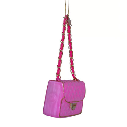 Ornament glass pink fashion bag