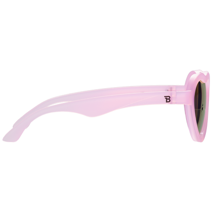 Frosted Pink Heart | Purple Polarized Mirrored Lenses: Ages 0-2