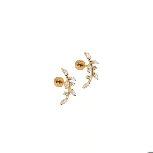 Screwback Stud Earrings - Chloe Climber Gold